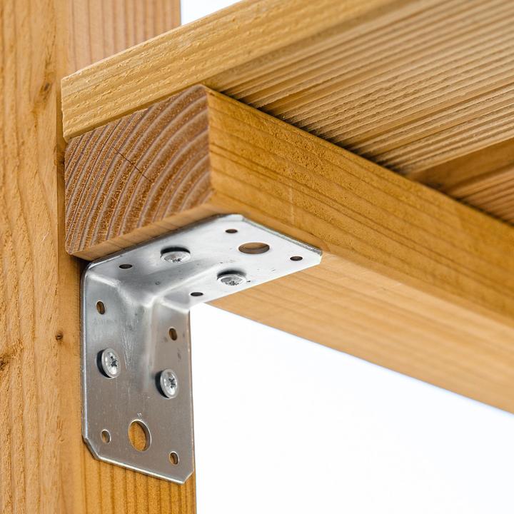 Produktbild Helpmate Lochplattenwinkel 70x70x55, verzinkt, 12 Stück, mit Sicke (Lochplattenwinkel, 12 Stk.)