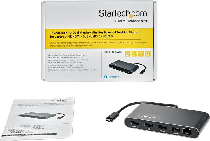 Produktbild StarTech TB3DKM2HD (USB-C, 1 Ports)