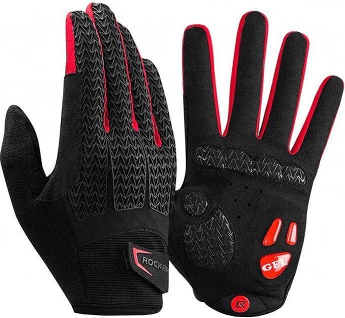 Rockbros Bicycle full finger gloves S169-1BR size L (red-balck) (L)