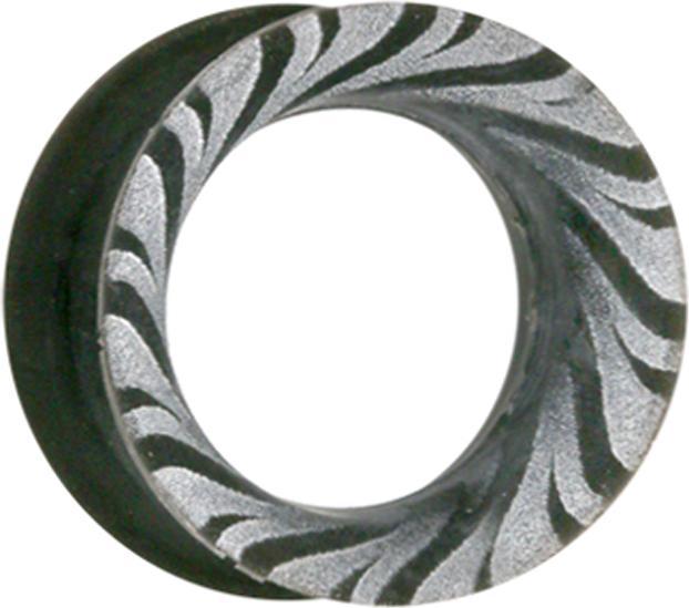 Star Piercing Flared Tunnel schwarz Wirbel (ohne Messing, Silikon)