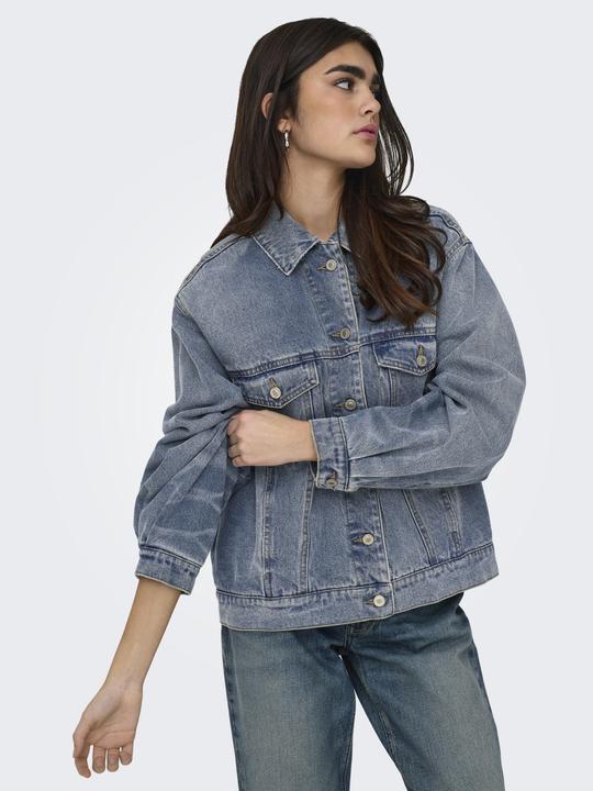 Produktbild Only Fly-Away Kragen Ärmelbündchen mit Knopf Jacke Jeansjacke (XL)