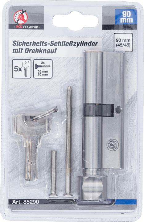 Actual product image BGS Security Cylinder Lock | with Rotary Knob | 45/45 | 90 mm (Rotary knob cylinder)