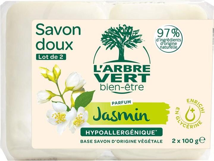 Produktbild L'arbre vert Öko Seife mit Bio Jasmin Extrakten 2x100g (Hartseife)