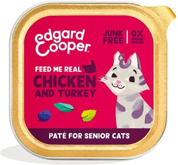 Produktbild Edgard & Cooper Edgard Cooper - Cat Senior Vetfood Paté - Chicken/Turkey - 85g (Senior, 85 g)
