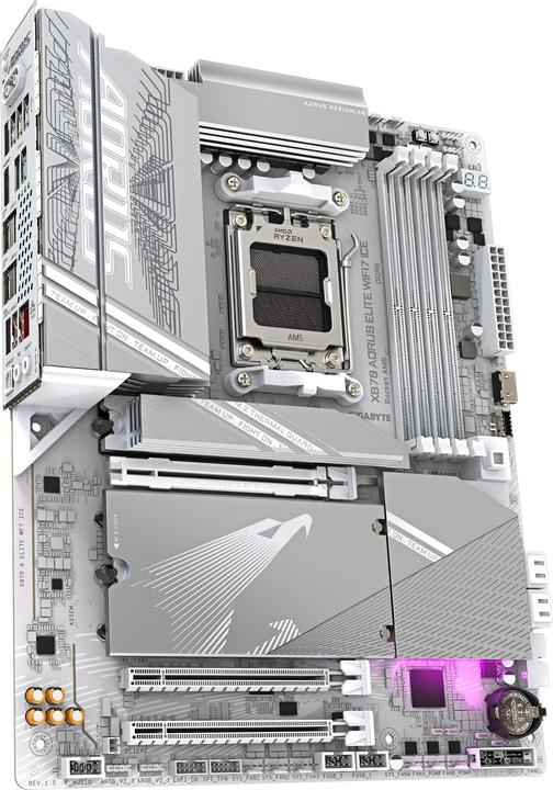 Actual product image Gigabyte X870 AORUS ELITE WIFI7 ICE (AM5, AMD X870, ATX)