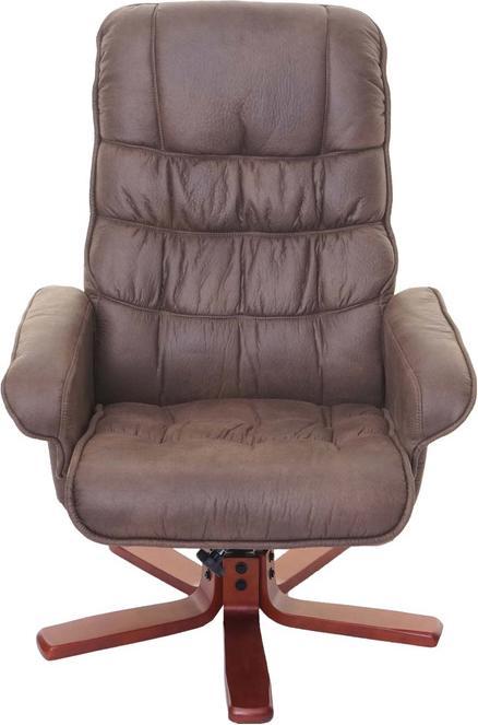 Produktbild Swisshandel24 Relaxsessel, Fernsehsessel Liegesessel TV-Sessel mit Hocker - Wildlederimitat braun
