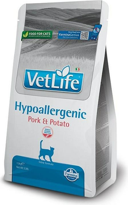 Image du produit Farmina Nourriture sèche pour chats VET LIFE NAT CAT HYPO PORK POTATO ADULT 1 5kg (Adulte, 1 pcs, 1500 g)