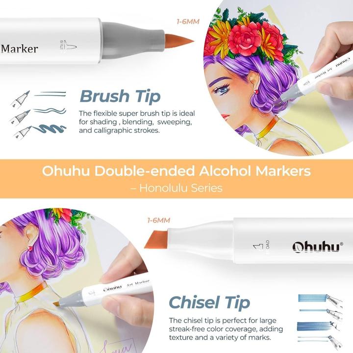 Actual product image Ohuhu Honolulu art marker (Multicoloured, 72 x)