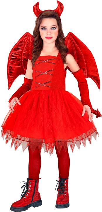 Immagine prodotto Widmann Vestito costume da diavolo per bambini, coda, corna, guanti senza dita (158)