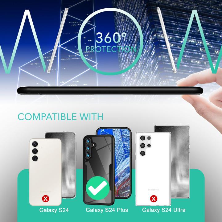 Immagine prodotto Nalia Busta ibrida trasparente a 360 gradi (Samsung Galaxy S24+)