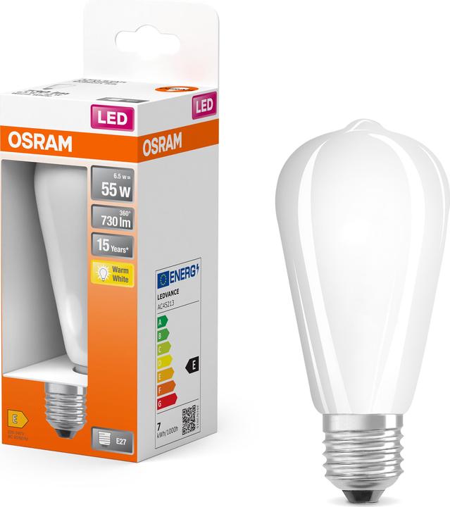 Actual product image Osram Ledison Classic (E27, 55 W, 730 lm, 1 x, E)
