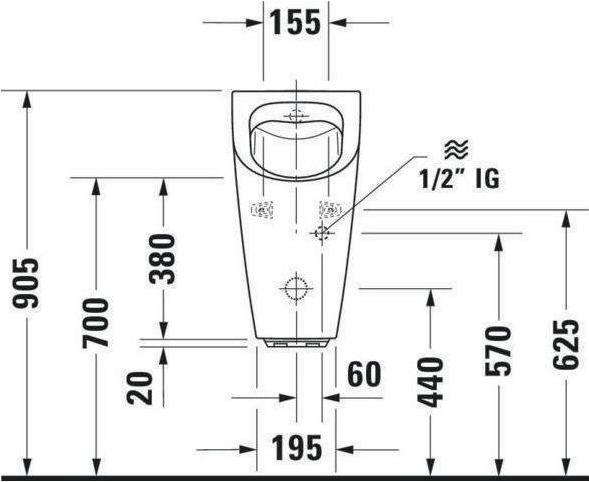 Produktbild Duravit Elektr.-Uri. ME by Starck rim. 0,5 l Ab wa Netzans ohne Fliege weiss