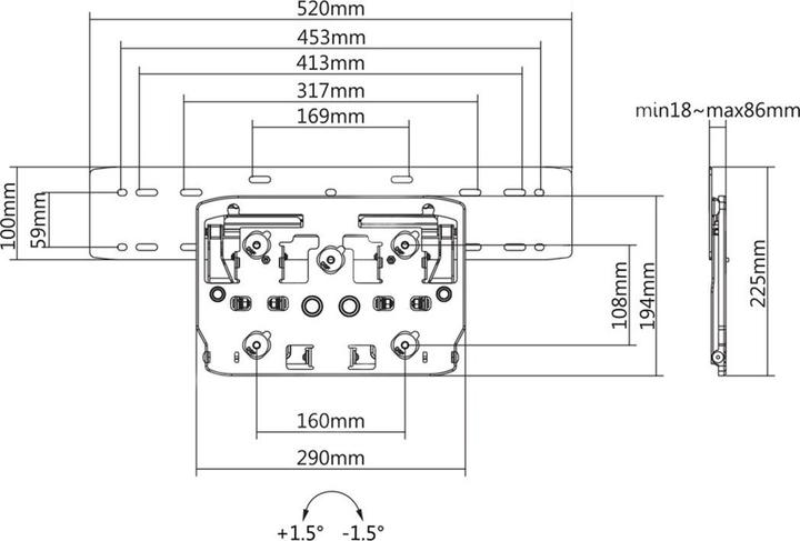 Produktbild Maclean MC-837 - VESA-Monitorhalterung/ TV-Halter, 75", schwarz, 50 kg (Wand, 75", 50 kg)