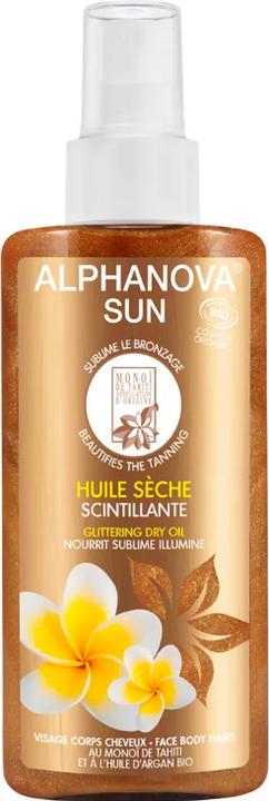 Alphanova SUN Spray schimmerndes Öl Bio Öl (Selbstbräunungstuch, 125 ml)