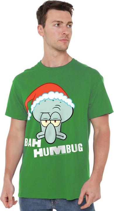 Immagine prodotto Spongebob Squarepants Bah Humbug Maglietta Natale Squidward Uomo (L)