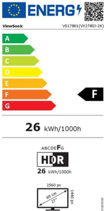 Energy Label Viewsonic VX2780J-2K (2560 x 1440 pixels, 27.01")