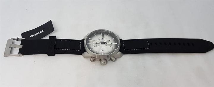 Produktbild Diesel DZ4483 MS9 Chrono Analoge Herren Quarz Uhr Silikon, Edelstahl, Schwarz/Silber (Chronograph, 47 mm)
