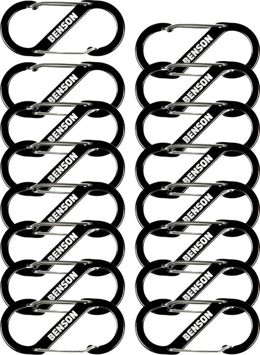 Immagine prodotto Benson Set di 16 moschettoni doppi, S-clip, 4 x 9 cm