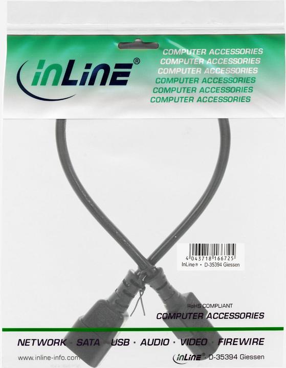 Produktbild InLine Kaltgeräteverlängerung (0.50 m, IEC 320)