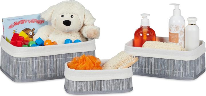 Actual product image Relaxdays Bathroom Storage Basket Set (3 x, 30 x 20 x 12.5 cm)
