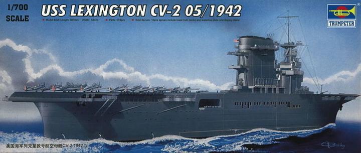 Produktbild Trumpeter USS Lexington CV-2 05/1942 mit Flugzeugen und Wasserfläche!!!!