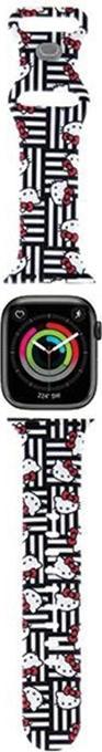 Produktbild Hello Kitty Pasek HKAWMSDIESK Apple Watch 38/40/41mm czarny/black strap Silicone Heads & Stripes (Silikon, Stahl)