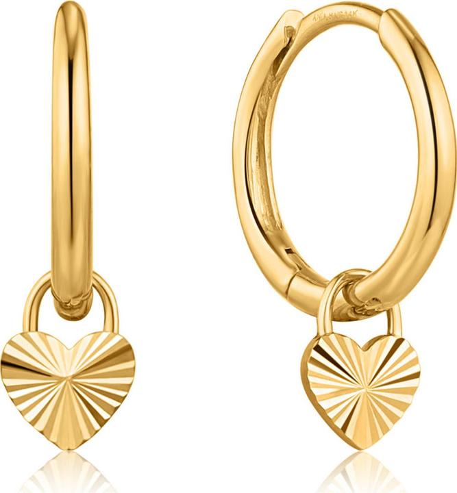 Produktbild Ania Haie 14kt Gold Heart Padlock Huggie Ohrringe (585er Gelbgold)