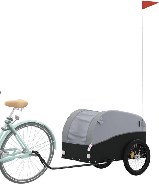 Produktbild VidaXL Fahrradanhänger Schwarz und Grau 45 kg Eisen,Farbe