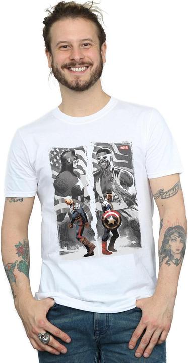 Image du produit - T-shirt FALCON AND CAPTAIN AMERICA SPLIT - Homme (L)
