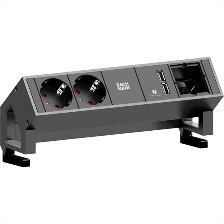 Actual product image Bachmann DESK2 - 2xSchuko, 1xUSB & (2 x, CEE 7/3, CEE 7/16, 0.20 m)