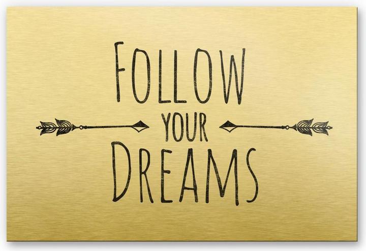 Actual product image Trenddeko Gold effect - Follow your Dreams (60 x 40 cm)