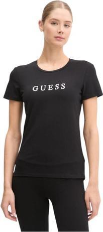 Guess Damen T-Shirt New Carrie T-Shirt Schwarz