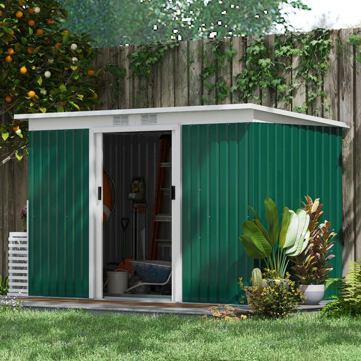 Image du produit Outsunny Abri à outils avec porte coulissante