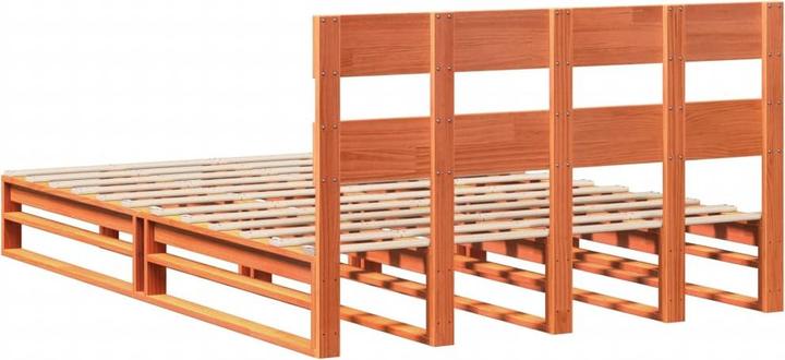Immagine prodotto VidaXL Letto in legno massiccio Letto in legno Letto pallet con testiera 135x190cm pino (135 x 190 cm)