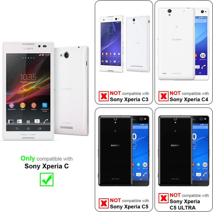 Actual product image Cadorabo Flip with structure cover (Sony Xperia C)
