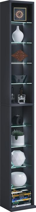 VCM Holz CD DVD Stand Regal Rasato mit Glasböden (152 x 21 x 20 cm)