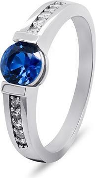 Brilio Silver - Charming silver ring with blue zircon RI022W - Circuit: 56 mm (56)