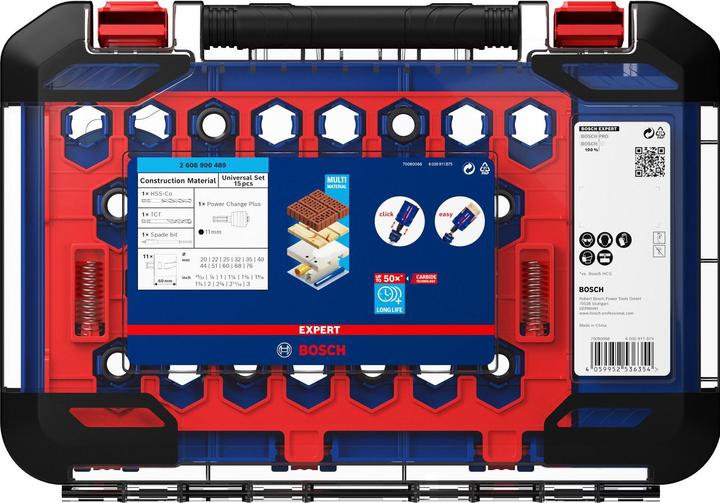 Immagine prodotto Bosch Professional Zubehör EXPERT Set di seghe a tazza per materiali da costruzione 20/22/25/32/35/40/44/51/60/68/76 mm, 15 (20, 22, 25, 32, 35, 40, 44, 51, 60, 76, 68 mm)