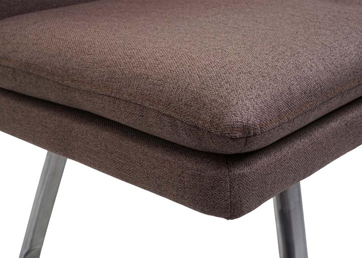 Actual product image Mendler Bench, Dining Room Bench Upholstered Bench, Backrest Fabric/Textile Stainless Steel Brushed - brown (160 cm)