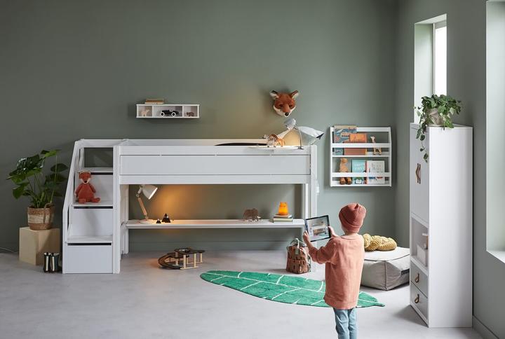 Image du produit Lifetime Kidsrooms Kidsrooms Lit mi-hauteur avec escalier et sommier Deluxe 128 x 257 x 102 (90 x 200 cm)