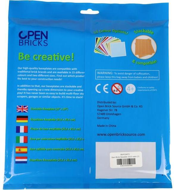 Nährwerte und Zutaten Open Bricks OB-P32WT2 Wasser Grundplatte