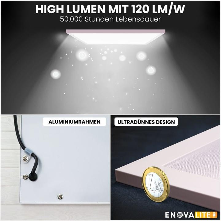 Image du produit Enovalite Panneau LED, 60x60 cm, propriété anti-éblouissement (4320 lm)