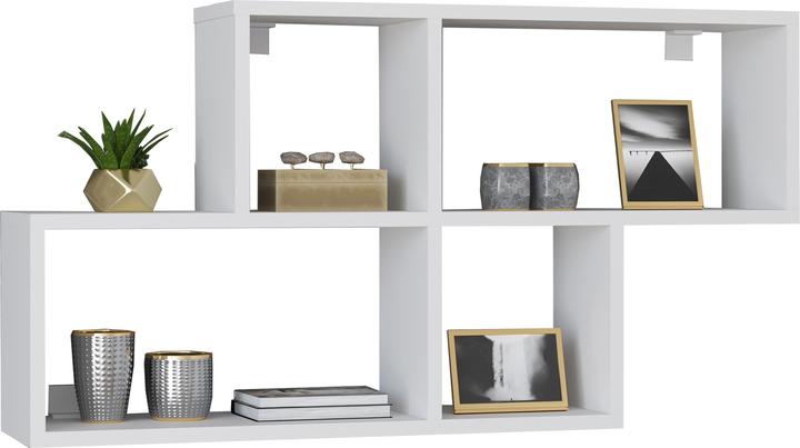 Actual product image VCM Wooden Wall Shelf Hanging Shelf Bookcase Wall Board Deco Board Lusas (100 x 20 x 53 cm)
