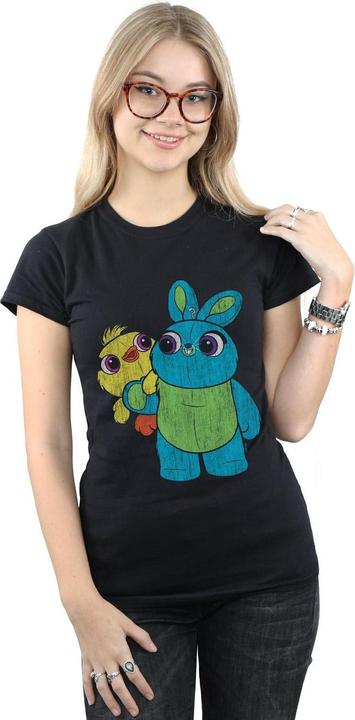 Actual product image Disney Womens/Ladies Toy Story 4 Ducky And Bunny Distressed Pose Cotton T-Shirt (L)