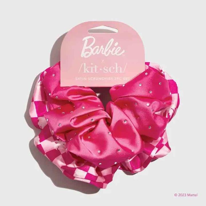 Actual product image Kitsch Barbie satin hair tie 2-piece set
