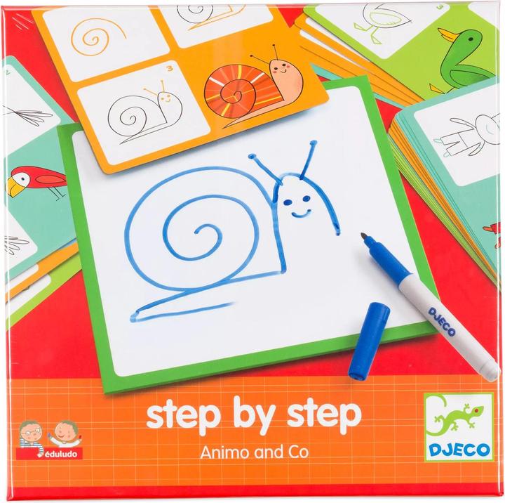 Djeco Step by step Animals and Co (Deutsch, Französisch, Italienisch, Englisch)