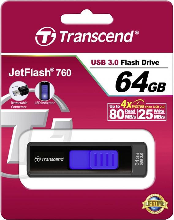 Image du produit Transcend JetFlash 760 (64 Go, USB-A, USB 3.0)