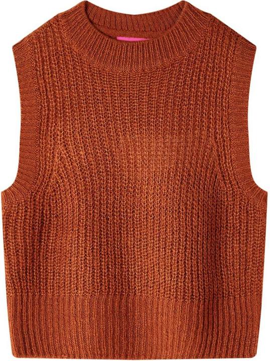 Actual product image VidaXL Kids jumper waistcoat knitted cognac 92,Material: 67 (92)