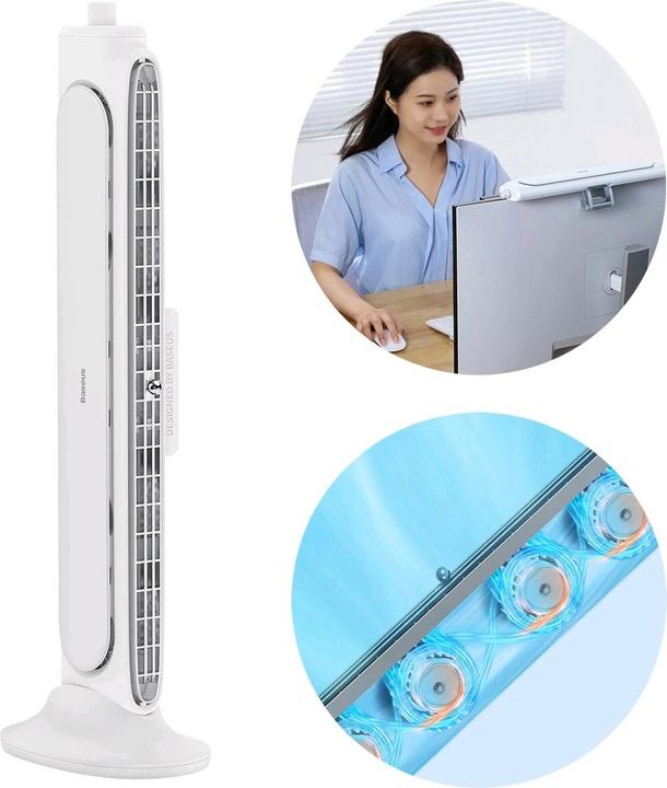 Produktbild Baseus Refreshing Monitor Clip-On & Stand-Up Desk Fan White (42 dB)