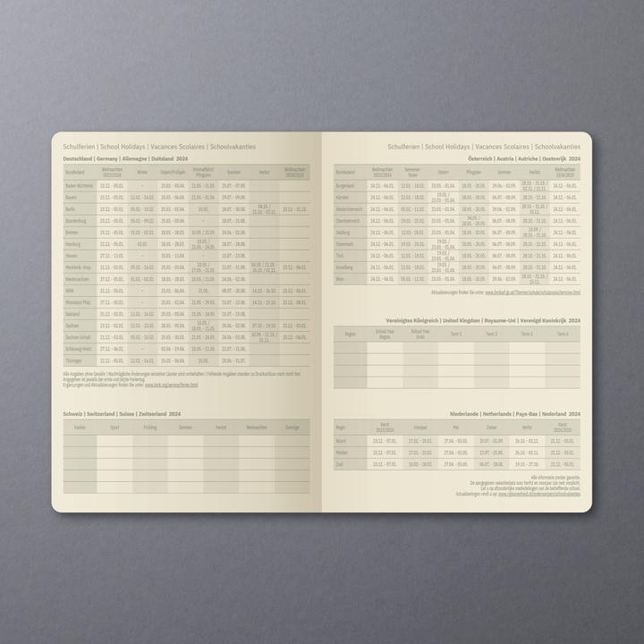 Nutritional values and ingredients Sigel Monthly calendar 2024 C2485 black, 2S/1M, SC, 140x93x5mm (A6, Soft cover, German)